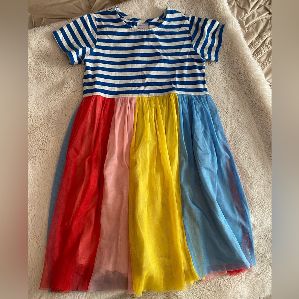 Hanna Andersson Blue and White Pleated Sundress